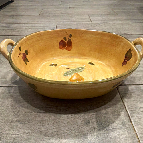Ceramic handled serving bowl - ceramic,