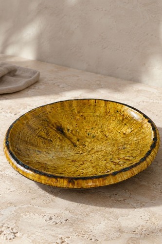Large ochre tamegroute plate - large,